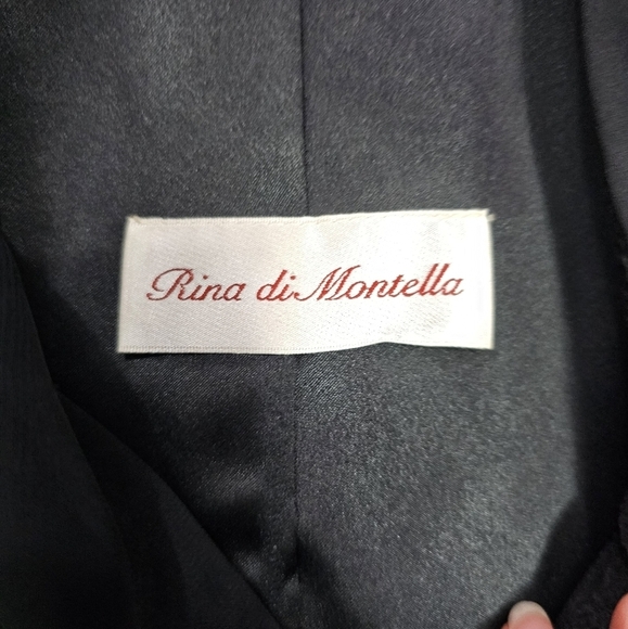 Vintage Rina diMontella black floral embossed jacket with ruffled lapel - Picture 6 of 8